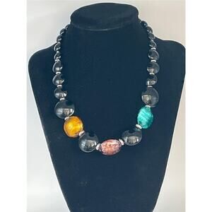 Genuine Certified Murano Multi-Colored Glass Beaded Necklace